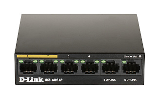 Коммутатор D-Link DSS-100E DSS-100E-6P/A1A 6 ports